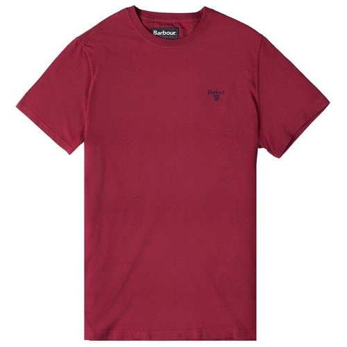 바버 로고 자수 코튼 티셔츠 MTS0331 (RE88, 카베르네)