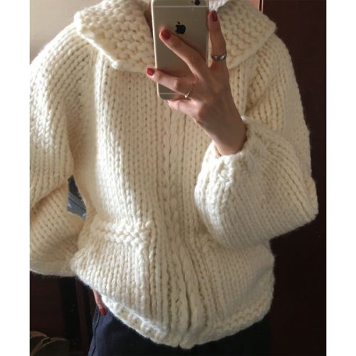 썸웨어버터 SOMEWHEREBUTTER Wool Handmade Sweater Ivory S4WZP02IVF 391957_이미지