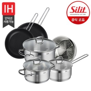 실리트 롬바르디아 스텐냄비+후라이팬 6종세트 16편수+16+20L+찜기+F/P24+28_이미지