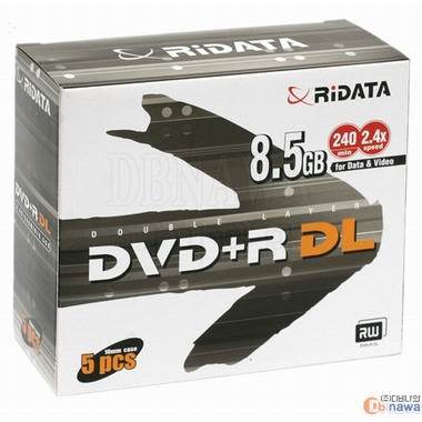 RiDATA DVD+R 8.5GB 2.4x 슬림 5장_이미지