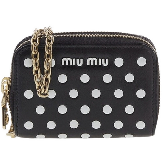 미우미우 스터디드 나파 가죽 카드 홀더 5MC078 2DRA F0967