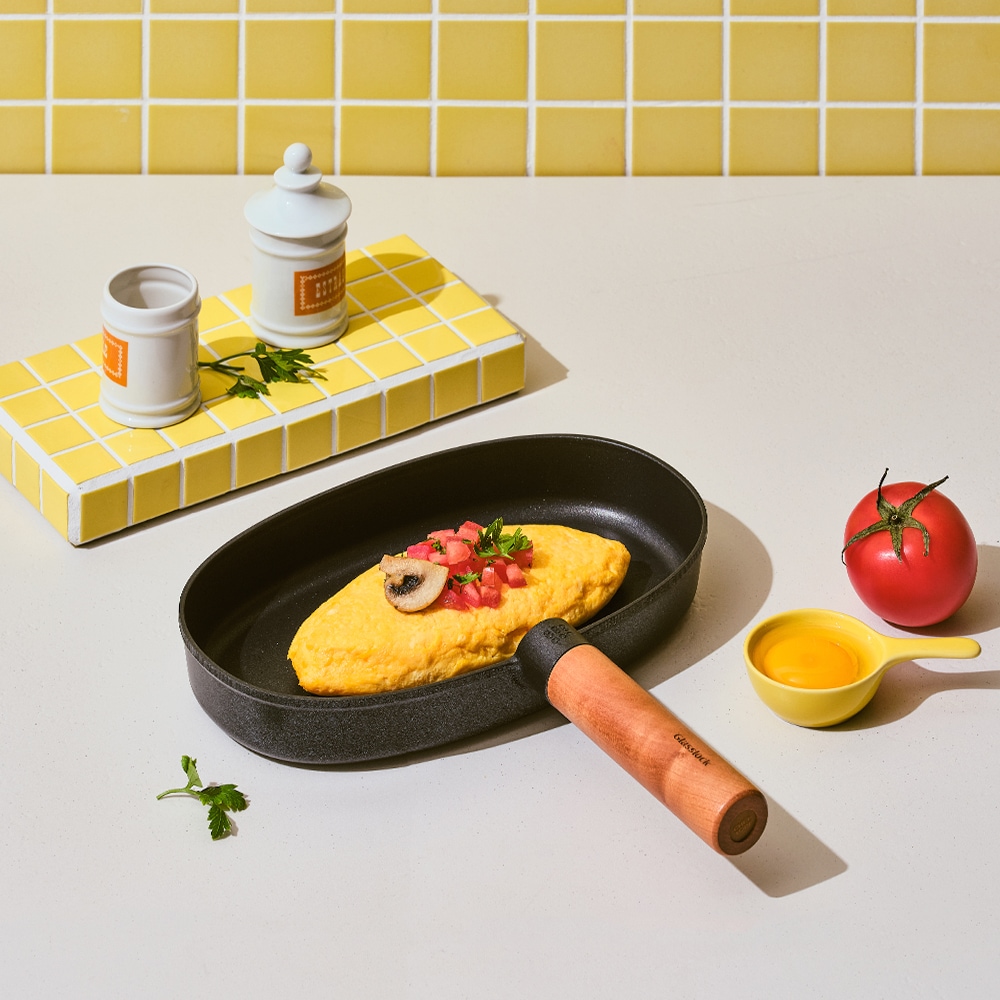 셰프토프 IH 우드핸들 와이드 원형 에그팬