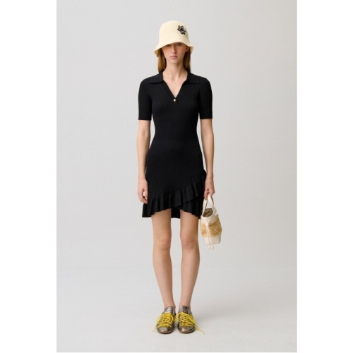 ���ε��ǿ��� Robe maille col chemise CFPRO02870_B001 NOIR