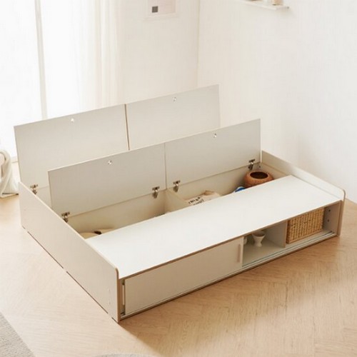 헤이몰리 쑥쑥 무헤드 슬라이딩 수납 침대 Q (7존독립)_이미지