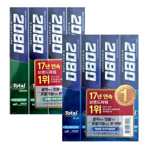 2080 시그니처 토탈블루 오리지날 민트 치약 120g