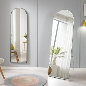 라운드 전신거울 블랙 1600