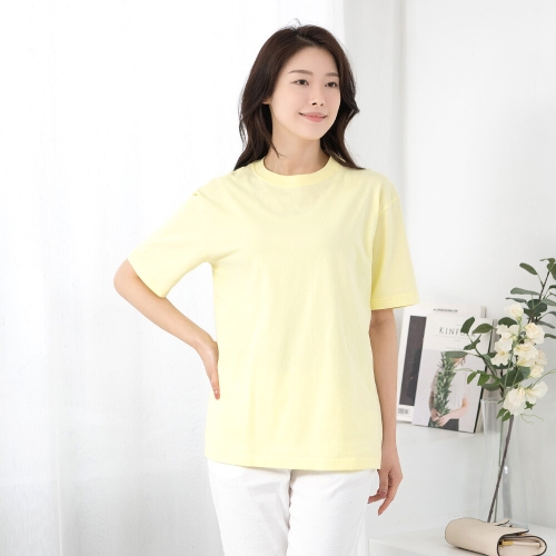 모슬린 엄마옷 무지 라운드 면 반팔 티셔츠 RTY613361 중년여성/50대/60대/70대/마담/빅사이즈/할머니옷/여자
