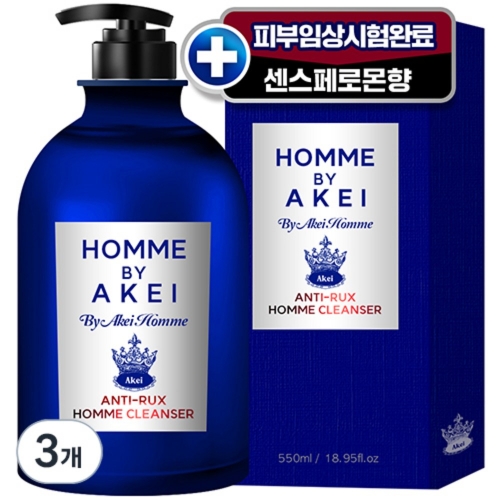 아케이 옴므 안티럭스 올인원 쿨링 남성청결제 550ml (3개)_이미지