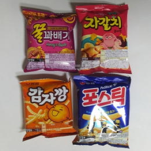 미니 스낵 20팩 꿀꽈배기 감자깡 자갈치 포스틱