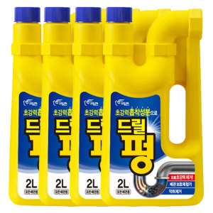 피죤 드릴펑 2L x4개/배수구클리너/세정제