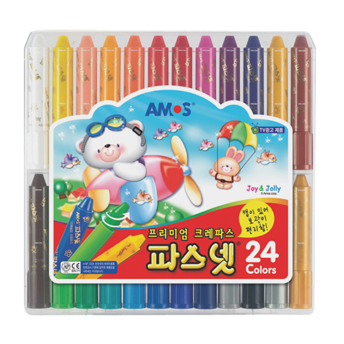 아모스 프리미엄 크레파스 파스넷 (24색)_이미지