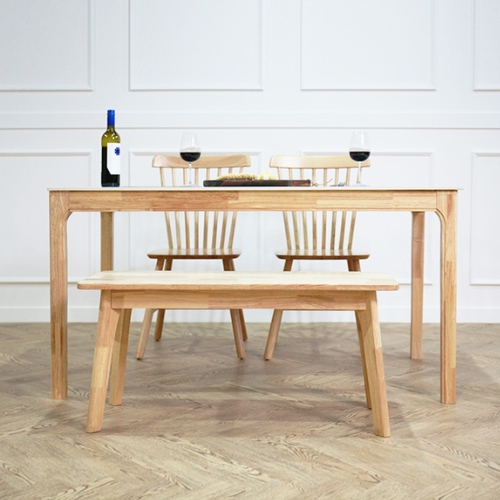 디자이너스룸 레나타 원목 세라믹 식탁 1400 (코지의자2개+벤치1개)