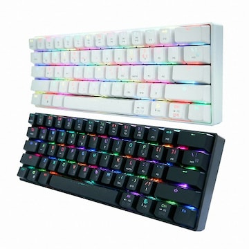 마이크로닉스 MANIC K61 RGB 미니 블루투스 카일박스축 (블랙, 적축)
