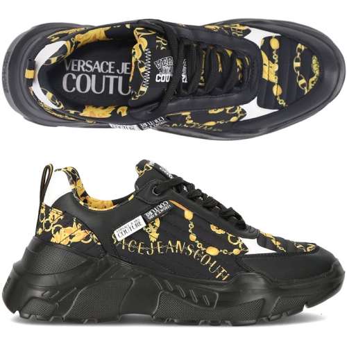 로크 진 쿠튀르 로고 77YA3SC7 ZS879 G03 바 프린팅 남성 스니커즈