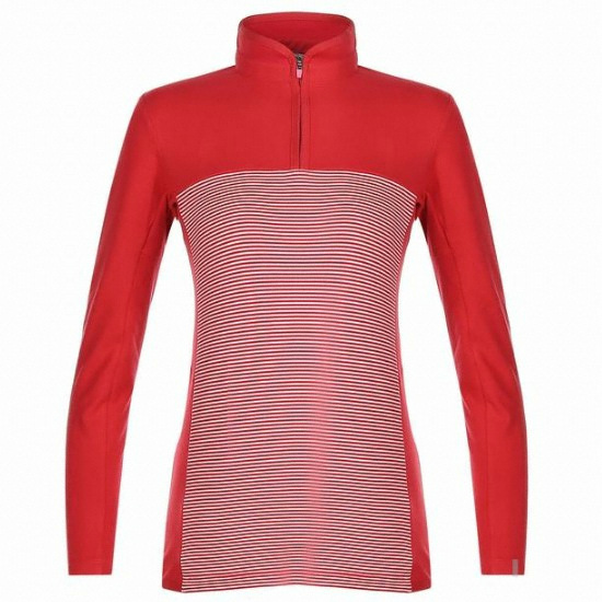 라푸마 여성 Cash-Tech 스트라이프 기모 반집업 티셔츠 (LFE06D312)_이미지