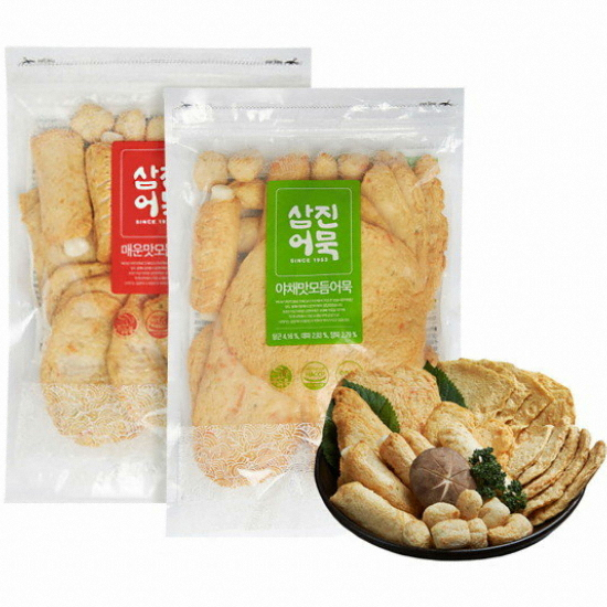 삼진어묵 매운모듬어묵 900g+야채모듬어묵 900g