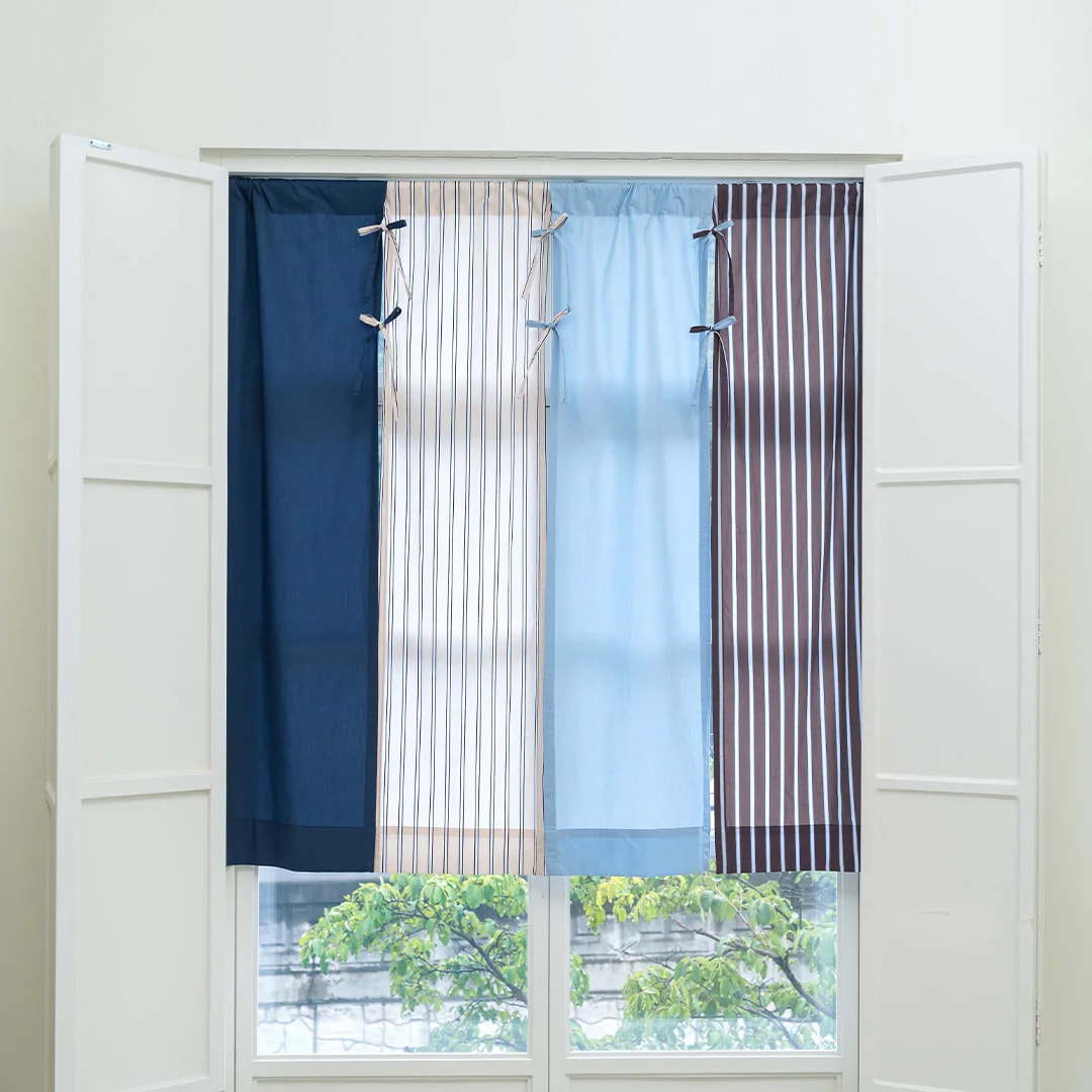 믹스앤매치 스트라이프 비스포크 고밀도 60수 도어 창문 가리개 커튼[40x150cm]