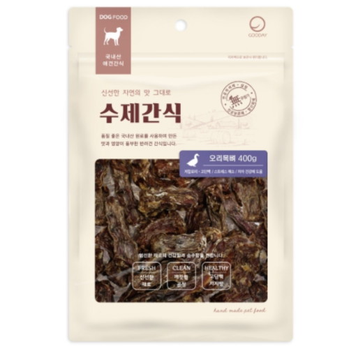 수제간식 오리목뼈 400g
