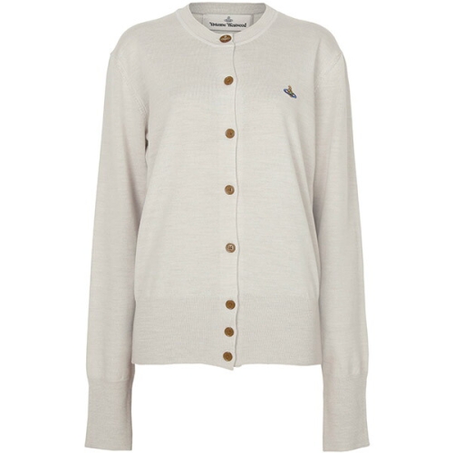 비비안웨스트우드 여성 베아 자수 로고 울 가디건 1803002P Y0006 (P403, 그레이멜란지)_이미지