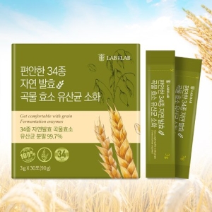  랩온랩 34종 자연 발효 곡물 효소 유산균 소화 3g 30포 [1개]