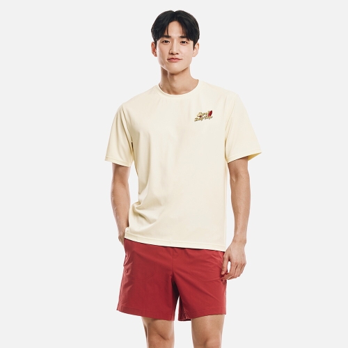 배럴 맨 루즈핏 아트웍 반팔 래쉬가드 아이보리 B6SMWRG104IVR