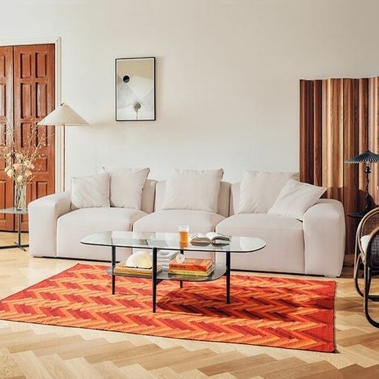 에싸 버틀러 리브 패브릭 소파 4인용