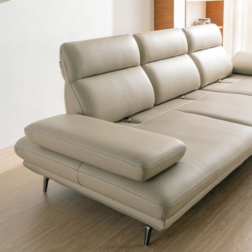 다우닝 플랫b 스윙 전체 천연통가죽 소파 4인용 (스툴별도)_이미지