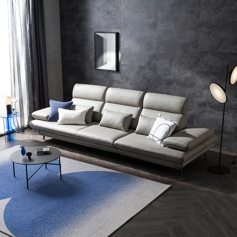 다우닝 플랫b 스윙 전체 천연통가죽 소파 4인용 (스툴별도)