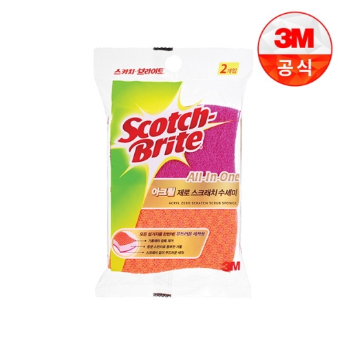 3M  제로스크래치 아크릴수세미 2입 흠집방지용
