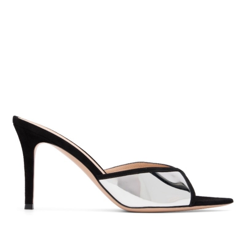 지안비토로씨 블랙 실버 컨페티 뮬 힐 샌들 261090F125040_이미지