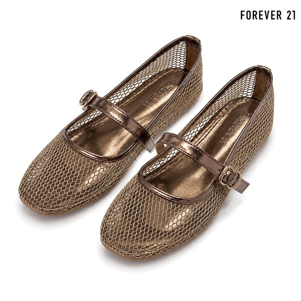 FOREVER21 여성 메쉬 버클 메리제인 플랫슈즈_FTDBFW008