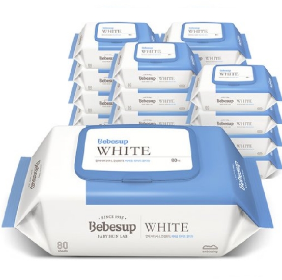 베베숲 화이트 물티슈 캡형 80매