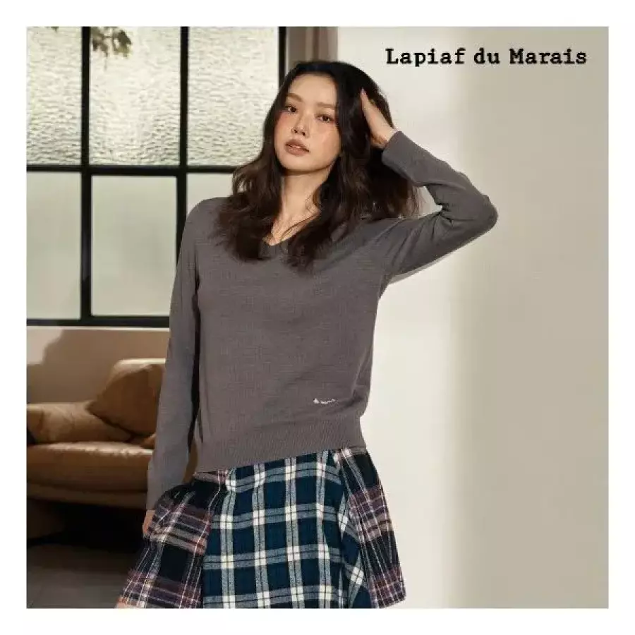 Lapiaf 루즈핏 클래식 V넥 니트 풀오버 3종 3646525