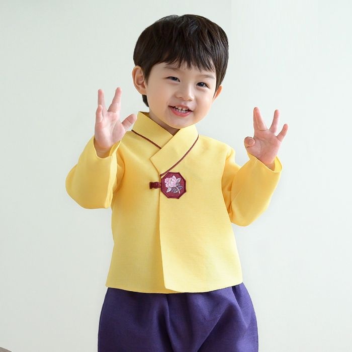 금전 더예한복 QT20000-단비노랑 남아 유아 아기한복
