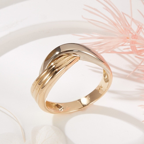 비앤비골드 14K 언발 크로스 라인 컷팅 반지 SRS42088