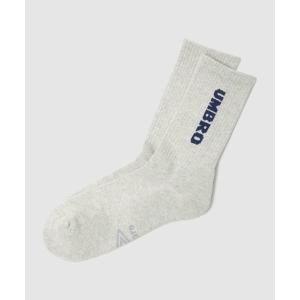 엄브로 에센셜 세로워딩 크루 양말 화이트 멜란지UP323CSC91 wd108428_이미지