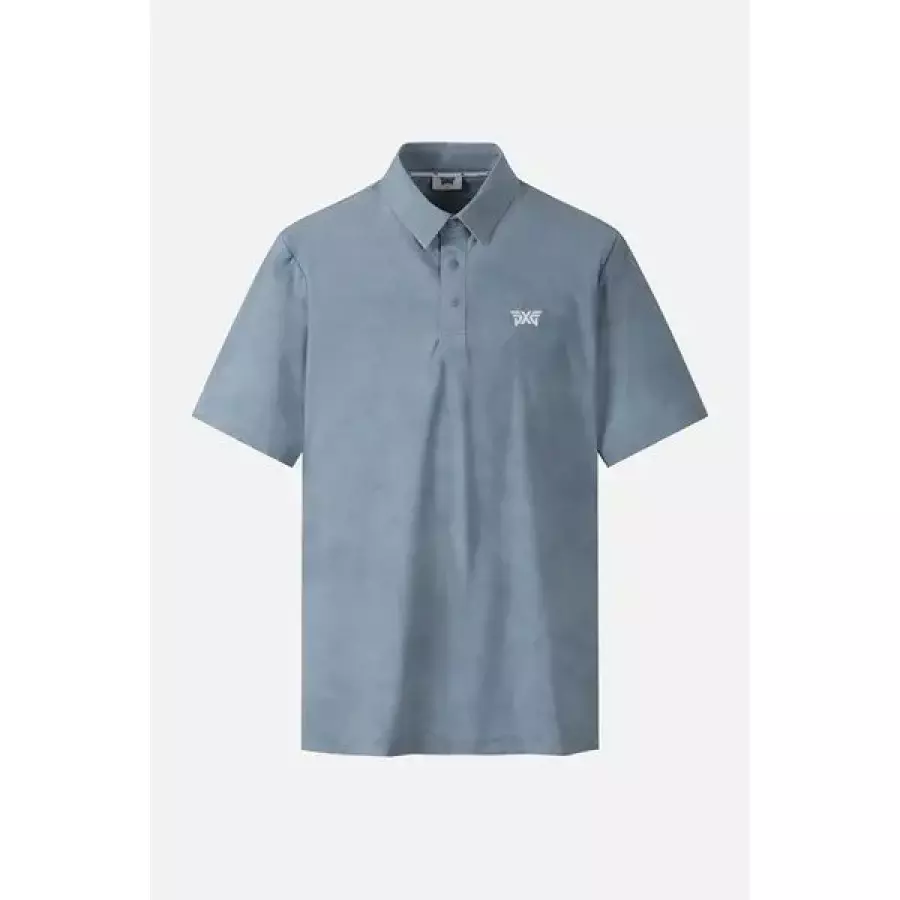 PXG 남성 패턴 카라 숏 슬리브 Blue PKMCM222633