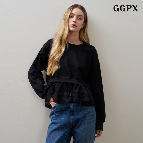 GGPX 레이스업 크롭 맨투맨 GPCLW025D