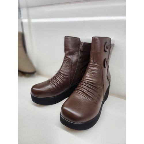 리바디 세이브존03 천연소가죽 버튼 통굽 앵클부츠 7cm AG2024RV0365A S23191892_이미지