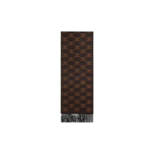 셀린느 프린지드 머플러 모노그램 캐시미어 블랙 토피 2AWU4254U-38TO_이미지