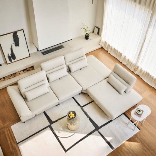 다우닝 시엘 오픈코너 스윙 전체 천연통가죽 소파 4인용_이미지