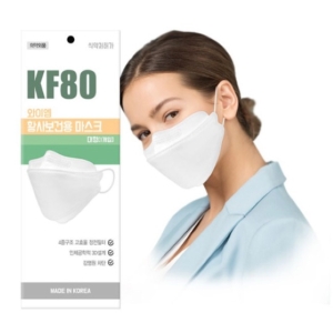 와이엠 황사보건용마스크 KF80 대형 화이트 1개입 30매_이미지