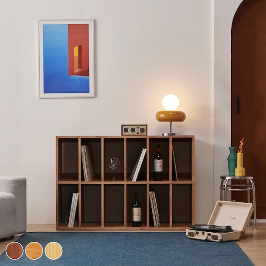 콜렉터 북케이스 LP장 깊은 원목책장 6x2 1200