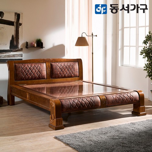 동서가구 M리더스 엔틱 고급 원목 돌침대 Q (홍맥반석)_이미지