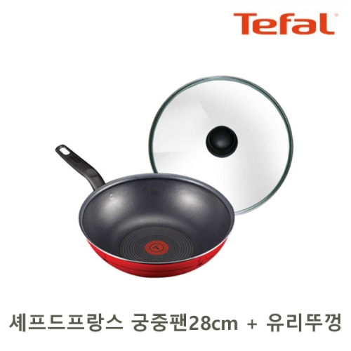 테팔 셰프드프랑스 궁중팬 (28cm+유리뚜껑)_이미지