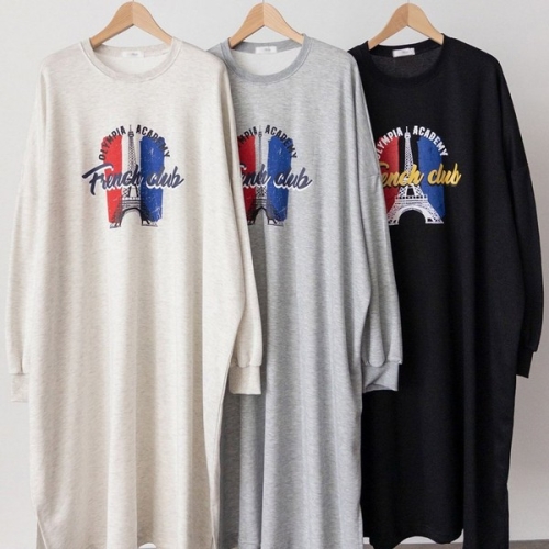 빅사이즈원피스 V403L601 올림픽파리프린팅원피스 NM