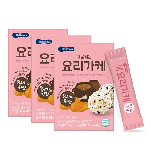 베베쿡 처음 먹는 요리가케 닭고기와 된장 28g 3개_이미지