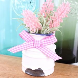 데팡스 라벤더 인 세라믹 팟 위드 리본 (핑크)_이미지