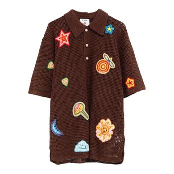 카사블랑카 크로셰 니트 폴로 셔츠 MS25KW914