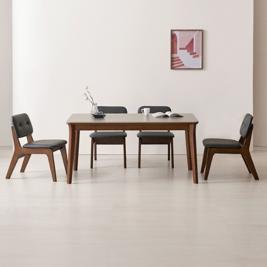 라로퍼니처 롤랑 포세린 통세라믹 낮은 식탁 1400 (의자4개)_이미지